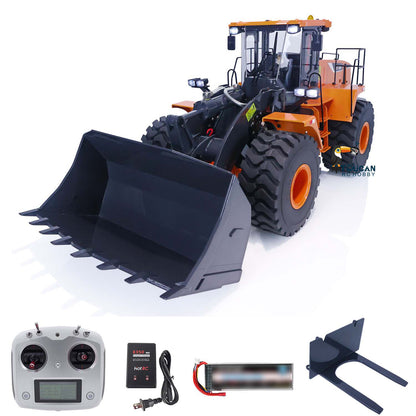 Metal 1/14 Scale WA470 RC Hydraulic Loader 980L Ready to Run XDRC Construction Vehicle Lights Sound Battery