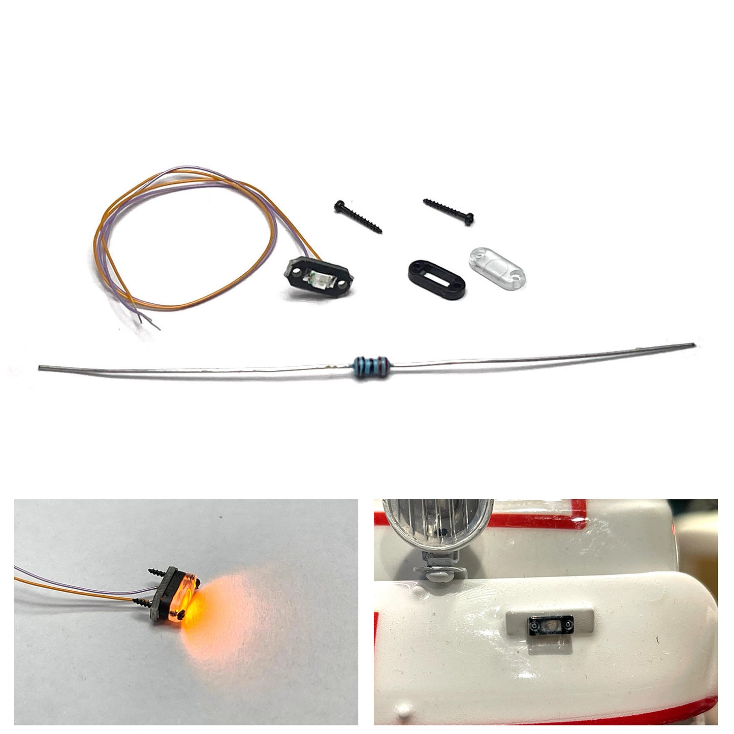 LED Plastic Marker Light 3V-3.2V 3-3.2V Head Clearance Lamp for DIY 1/14 Remote Control Tractor Truck Model Tipper Trailer Car