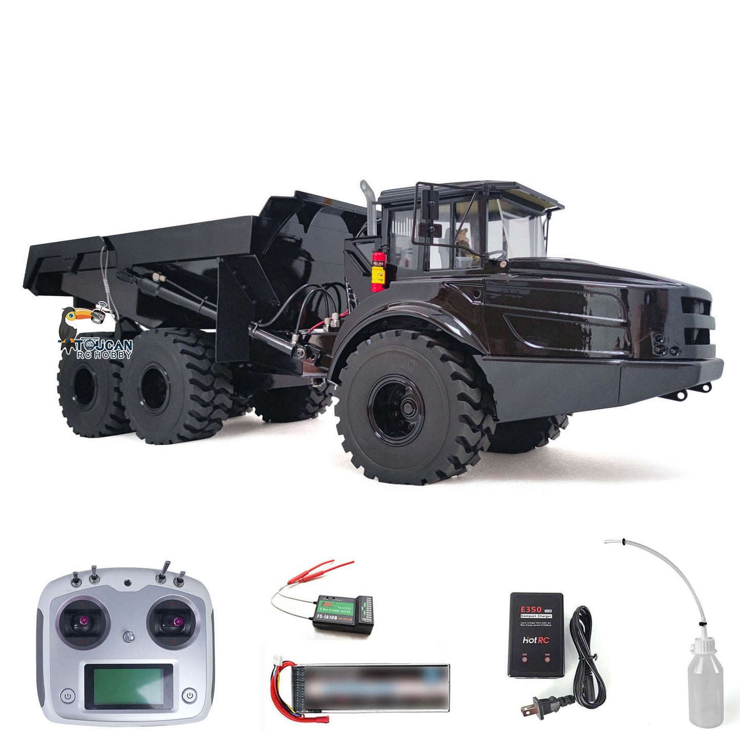 1/14 Metal RC Articulated Truck 6x6 Dumper Car RTR Model A40G Remote Control Construction Vehicles Hydraulic Lifting Tipper Sound Light Brushless Pump Gift Toys for Adult