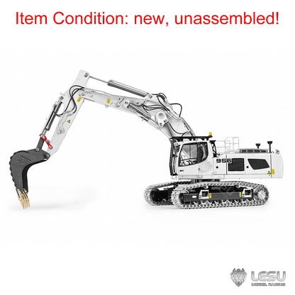 Metal LESU 1/14 Radio Controlled Hydraulic Excavator Aoue LR956 KIT 3 Arms RC Digger Model 4MPA Dual Pumps 7CH Valve Light