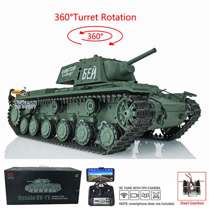TOUCAN RC HOBBY Henglong 1/16 TK7.0 Plastic Panther G Soviet KV-1 RTR RC Tank 3879/3878 Model BB IR Smoke FPV 360 Degrees Turret Metal Barrel Steel Gearbox