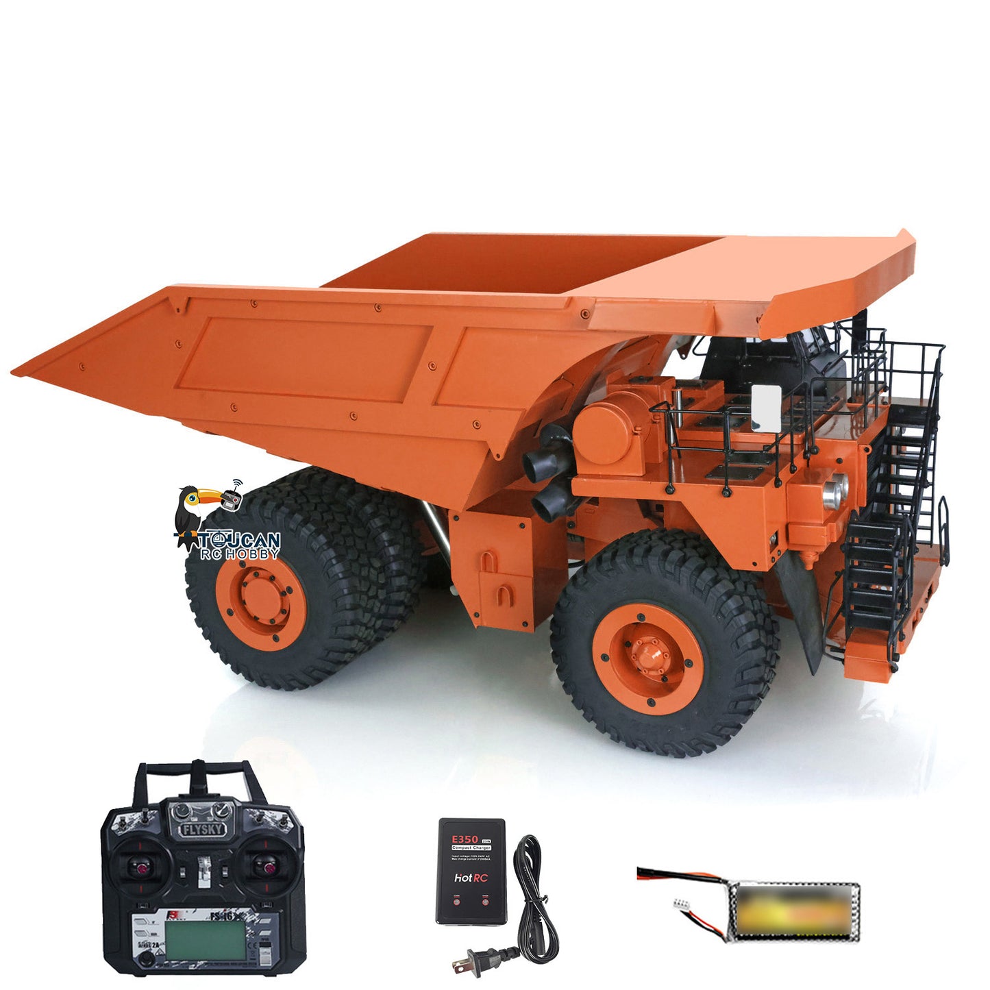 Metal 1/20 RC Hydraulic Mine Truck 793D Heavy Duty Remote Control Dumper RTR 2Speed Gearbox Flysky I6X Radio Light System