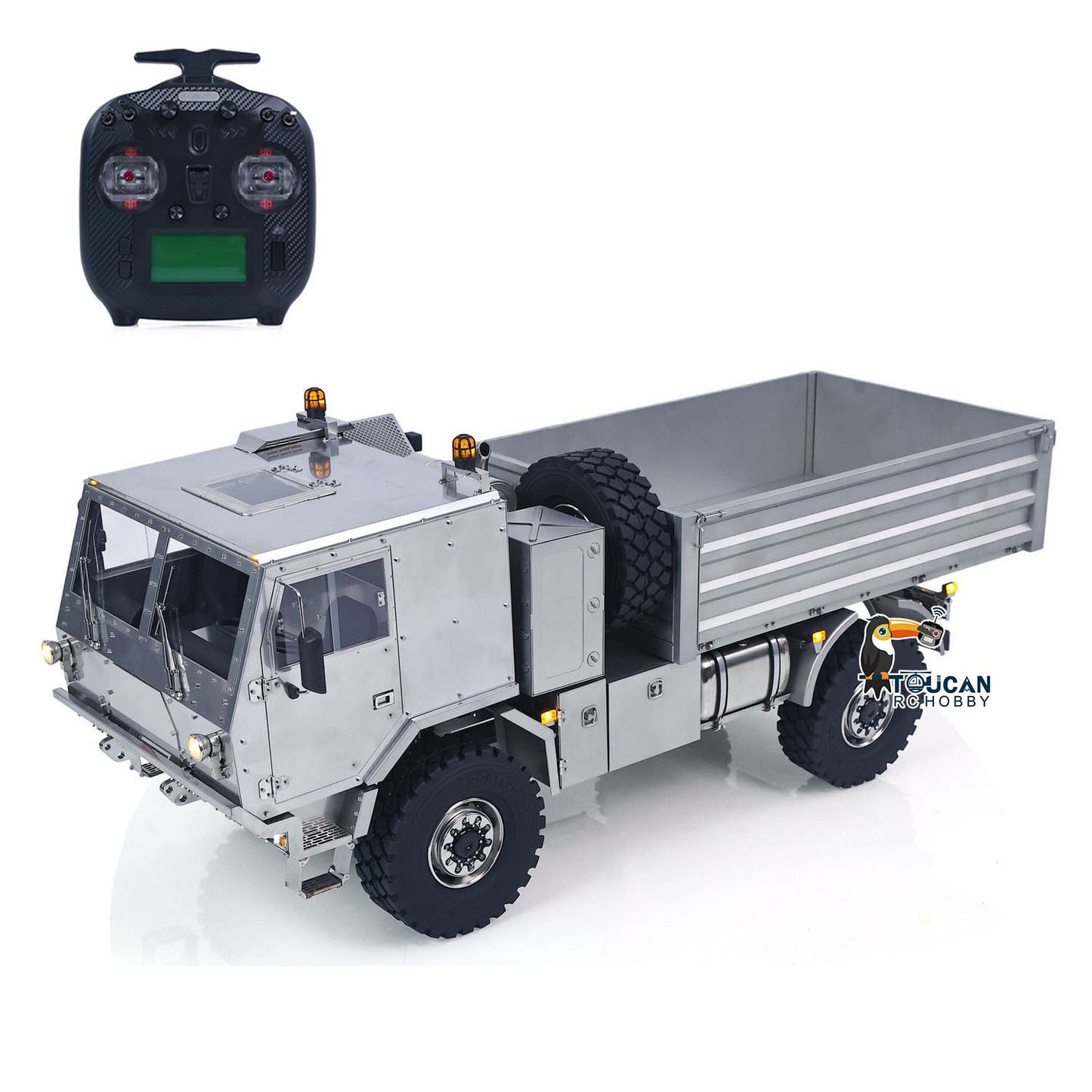 In Stock T815 3Speed 1/14 RC Off Road Military Truck Metal Body Remote Control 4X4 Transport Vehicle Flysky ST8 Radio Differential Locks