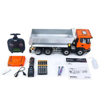 In Stock Double E G540 E118 1/14 8X8 Remote Control Hydraulic Dump Truck 2Speed RC Model Tipper Metal Chassis Differential Lock FLYSKY ST8 Radio