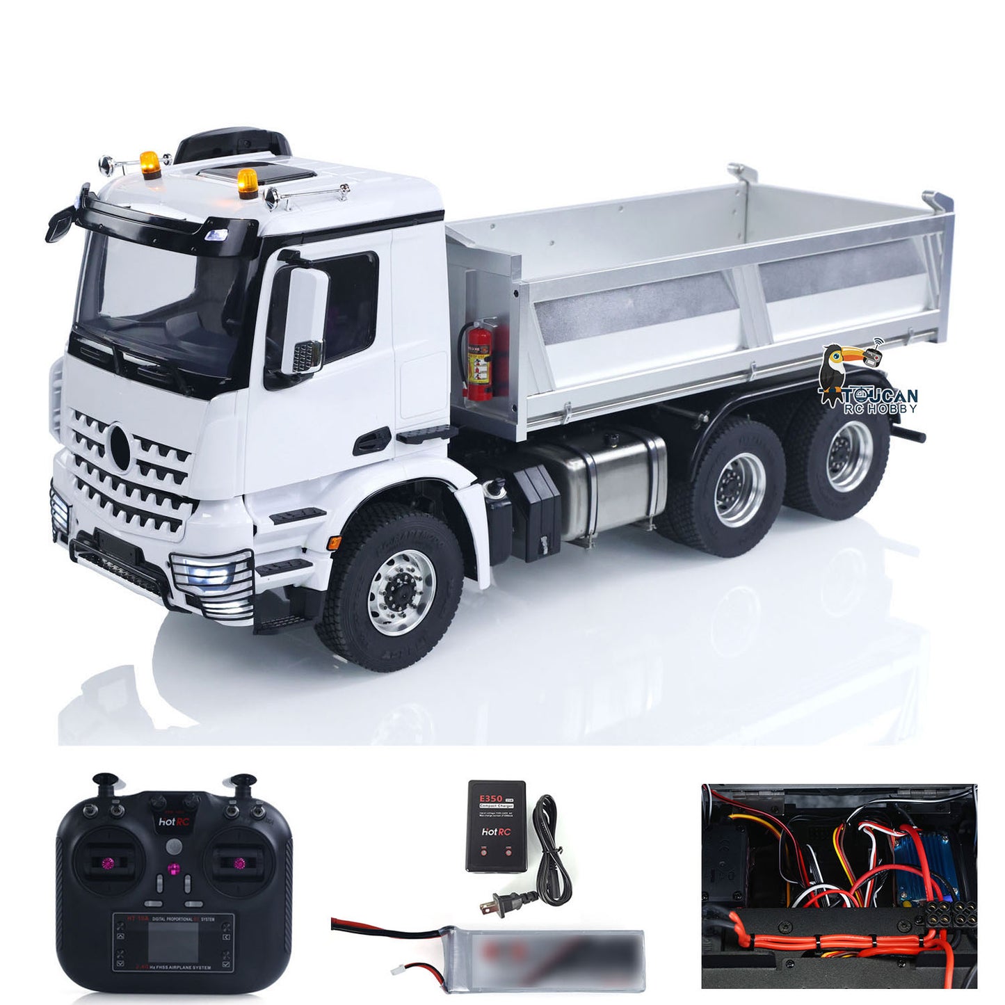 Fast Free Shipping 2Speed 3348 Metal Chassis 1/14 RTR RC Hydraulic Dumper Remote Control Tipper Model NO Lock Differential Axle Light Sound Battery