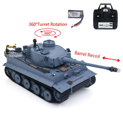 TOUCAN RC HOBBY Henglong 1/16 TK7.0 Plastic German Tiger I RTR RC Tank 3818 Infrared Combat BB Sounds Lights Smoke Model Metal Barrel Recoil