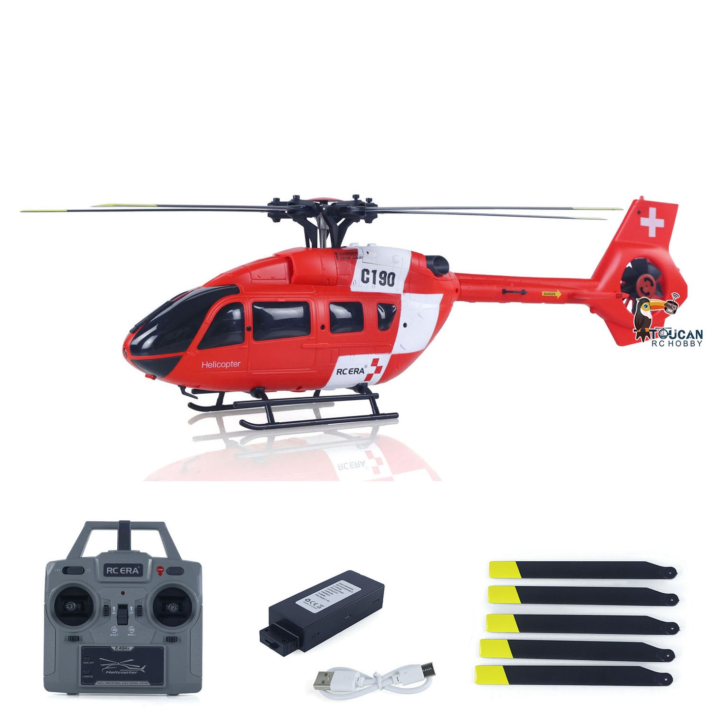 US Stock 1/30 RC ERA 2.4G 6CH Remote Control Helicopter C190 H145 6-Axis Gyro Optical Flow Localization Altitude Hold Flybarless RTF