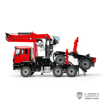 TOUCAN RC HOBBY LESU Z0073 1/14 RC Logging Truck Timber Transport Vehicle with Hydraulic Crane 6x6 Metal Chassis 8CH Valves 3Speed Gearbox Light Sound