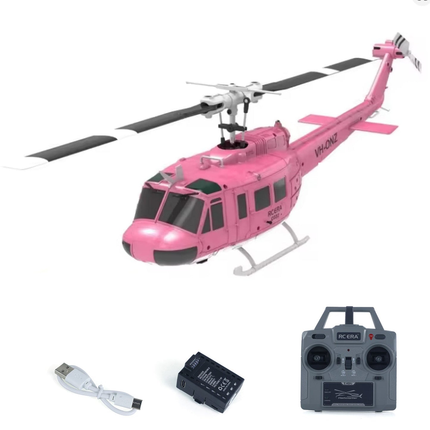 1/48 RC Simulation Helicopter Model C032 UH-1 Remote Control Stunt Aircraft One Click 3D Flip Optical Flow Positioning Gift Toy