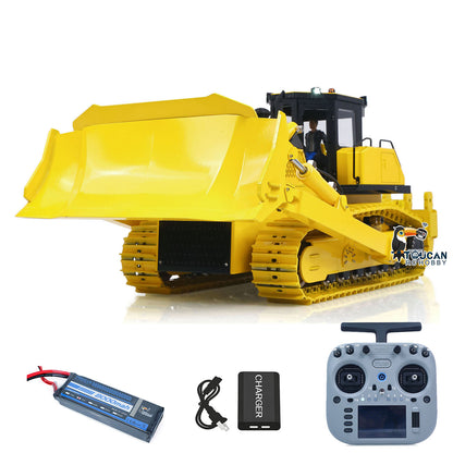 TOUCAN RC HOBBY Fast Free Shipping for EU Metal 1/12 Remote Control Hydraulic Bulldozer D155AX RTR Heavy Dozer Model 7 Way Valve 3.0L Oil Pump 5 Plows Radio Master TX15 Radio Battery