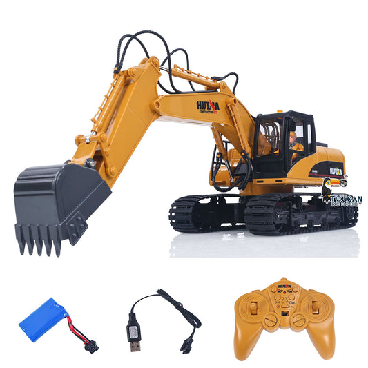 US Stock HUINA 1/14 RC Electric Excavator 1535 Remote Control Digger 15CH 2.4G Radio Finished Toy Model Battery Sound Light Effects