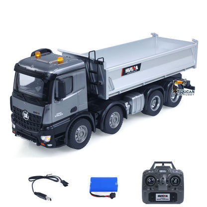 Fast Free Shipping for EU HUINA 1/14 Remote Control Dump Truck 12CH RC Tipper Finished Model Toy Gift RTR Light Sound Effects Radio USB Charging Cable