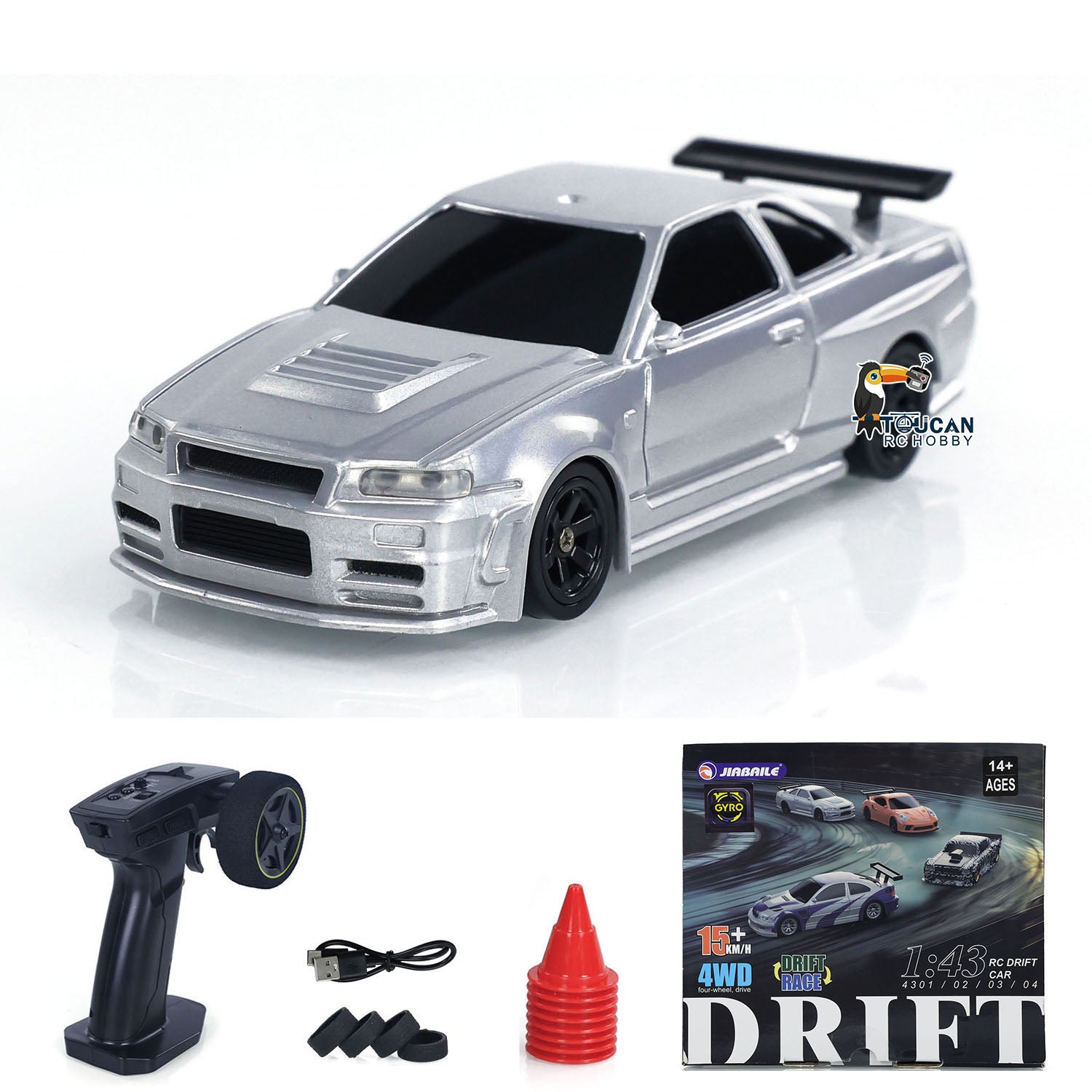 TOUCAN RC HOBBY JiaBaiLe 1/43 4*4 RTR 4WD RC Race Car Gyro Fully Propo