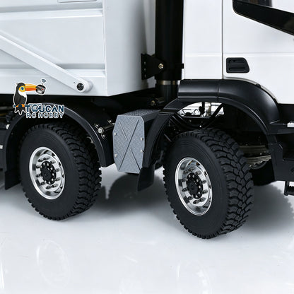 TOUCAN RC HOBBY MODOModel Metal 1/14 8x4 RC Tipper Truck Remote Control Hydraulic Dumper Lorry Vehicle Model Flip-over Cover 2speed Transmission LED Lights Sound System