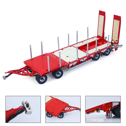 LESU A0049 1/14 Metal 4-Axle Hydraulic RC Trailer Model with Lifting Tailboard Brushless ESC 2CH Valves for RC Tractor Trucks
