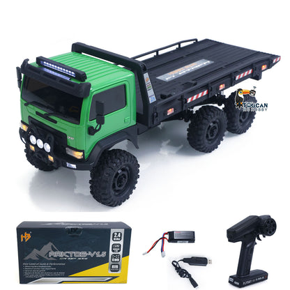 Fast Free Shipping for EU 1/18 Remote Control Flatbed Truck 6*6 Electric RC Off Road Vehicle Model Metal Chassis Gear Light System Flysky Radio No Sounds