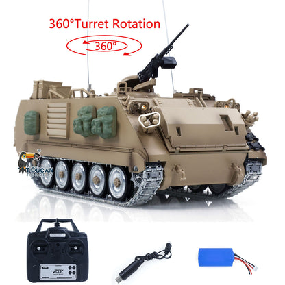 TOUCAN RC HOBBY Tongde 1/16 RC Tank M2412-C M113A2 APC Infrared Turret Rotary 360 Degree Remote Control Electric Military Vehicle Metal Wheels