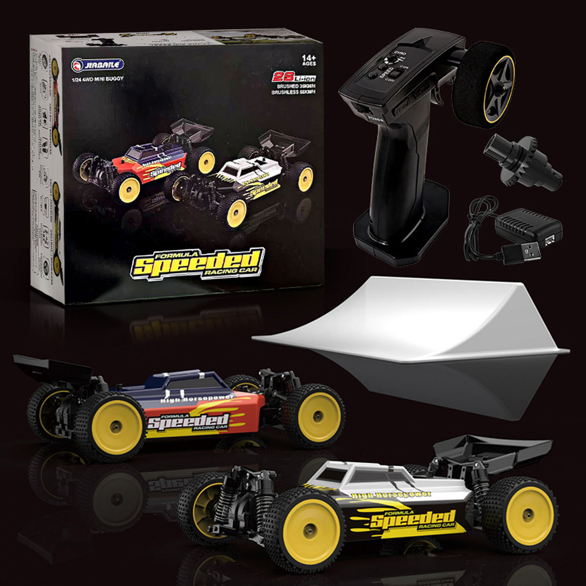 TOUCAN RC HOBBY JiaBaiLe 45KM/H High Speed 1/24 Electric Remote Control Off Road Car Model 2401AH Ready To Run RC Vehicle Model Brushless Motor Battery