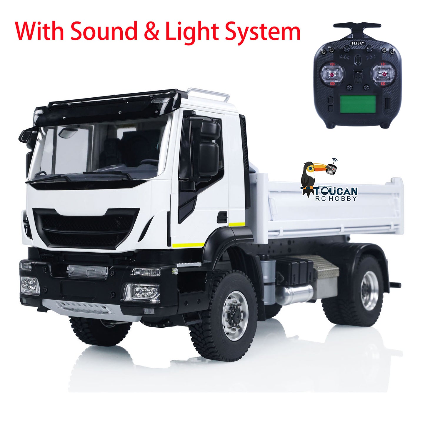 4*4 Metal 1/14 RC Hydraulic Dumper Truck Snow Blade Remote Control Tipper Cars Sound Light LED Assembled and Painted ESC Servo