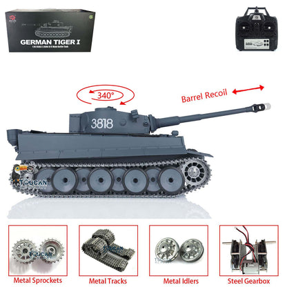 TOUCAN RC HOBBY Henglong 1/16 TK7.0 Promotion German Tiger I 3818 RTR RC Tank Barrel Recoil BB IR Smoke Metal Tracks Sprockets Idlers Wheels