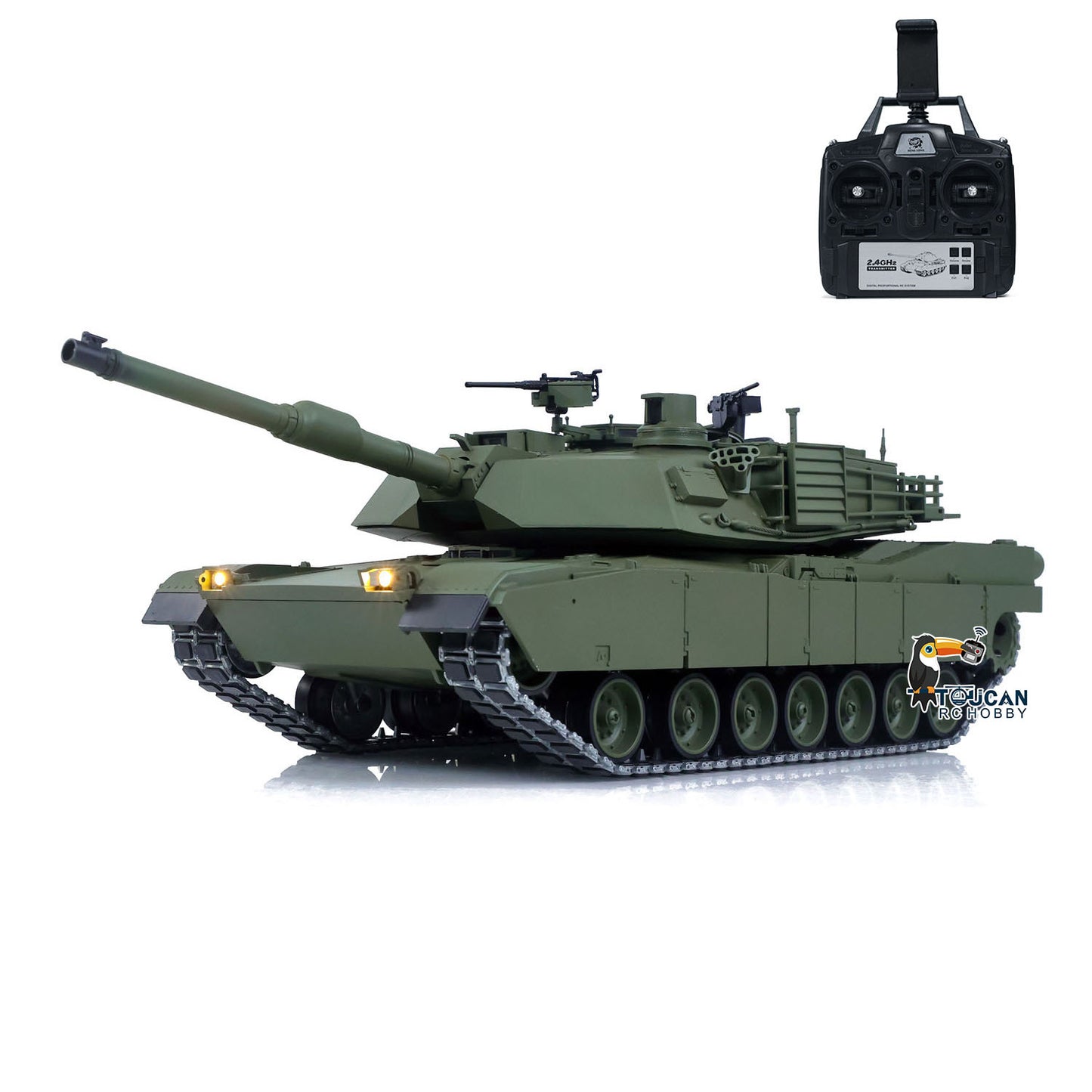 TOUCAN Full Metal 1/16 Remote Control Tank Abrams M1A2 3918 360 Rotation IR System Barrel Lifting Recoil Smoking FPV Camera