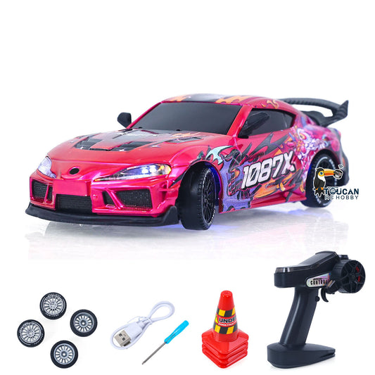 10KM/H JXC SP4301 1/43 Remote Control Drifting Car AWD RC Vehicle Model RTR Light System Motor 9A ESC Servo Battery No Sounds