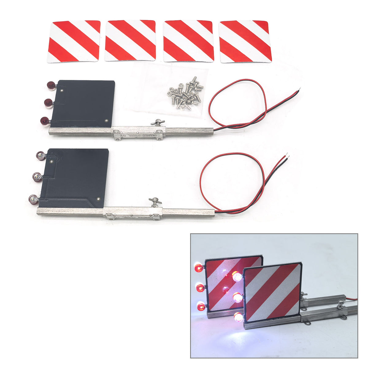 TOUCAN RC HOBBY Degree Plastic Rear Mudguard with 5V LED Lamp Warning Light for DIY 1/14 RC Tractor Truck Engineering Vehicle Trailer Upgraded