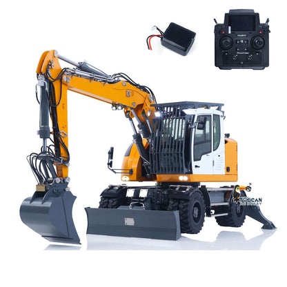 LR914 PRO MAX Metal 4WD 1/14 RC Hydraulic Wheeled Excavator 11-ways Valve RTR Radio Controlled Digger PL18EV Lite Battery Light