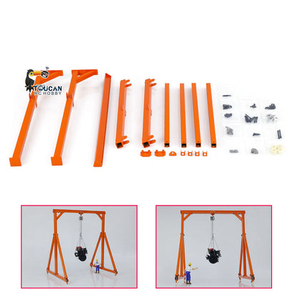JDModel Metal Chain Block Hoist Gantry Crane for 1/14 RC Crane Remote Control Engineering Vehicles Model