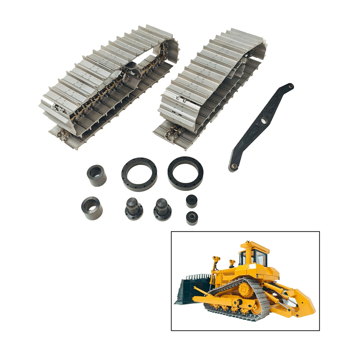 Full Metal Tracks for 1/14 Radio Control Hydraulic Bulldozer JDM-98 RC Engineering Vehicles DIY Model Optional Upgraded Part