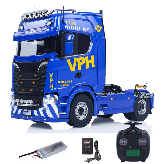 MD MODEL 770S 4X4 Metal Chassis 1/14 RC Tractor Truck Radio Control Lorry Car 2Speed Gearbox Flowing Water Light Cab Suspension