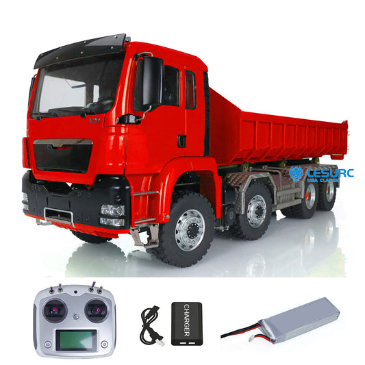 TOUCAN RC HOBBY LESU 1/14 8x8 Metal Hydraulic RC Roll On Off Dump Truck 2 Speed Transmission FlySky I6S Radio Controller Sound Light System