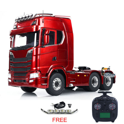 TOUCAN RC HOBBY MD 1/14 6x6 Metal RC Tractor Truck 770S Remote Control Car Model 2 Speed Transmission Metal Chassis FlySky ST8  CNC Differential Lock Axles Sound Light Motor Servo ESC