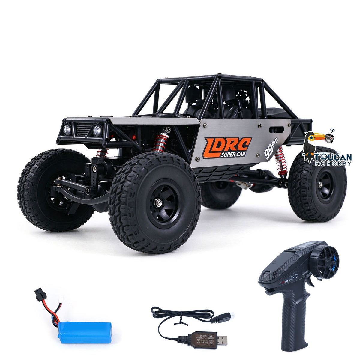 TOUCAN RC HOBBY LDRC LD18499PRO 1/18 Plastic Remote Control Rock Crawler 4x4 All Wheel Drive Climbing Car Vehicles RTR Brushless Motor Light System
