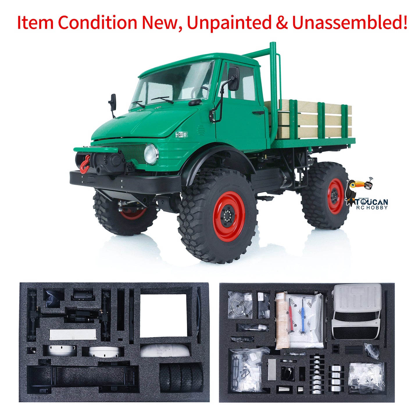 LESU RC Off-Road Truck Rubber Tyres Metal Carriage Wheel Hubs Battery Box for 1/10 Scale 4x4 U406 Remote Controlled Car