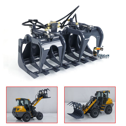 LESU 1/14 RC Loader AOUE MCL8 ST8 Remote Control Car Hydraulic Dozer Shovel Metal Sieve Shovel Rake Bucket Gripper RTR Sound Light