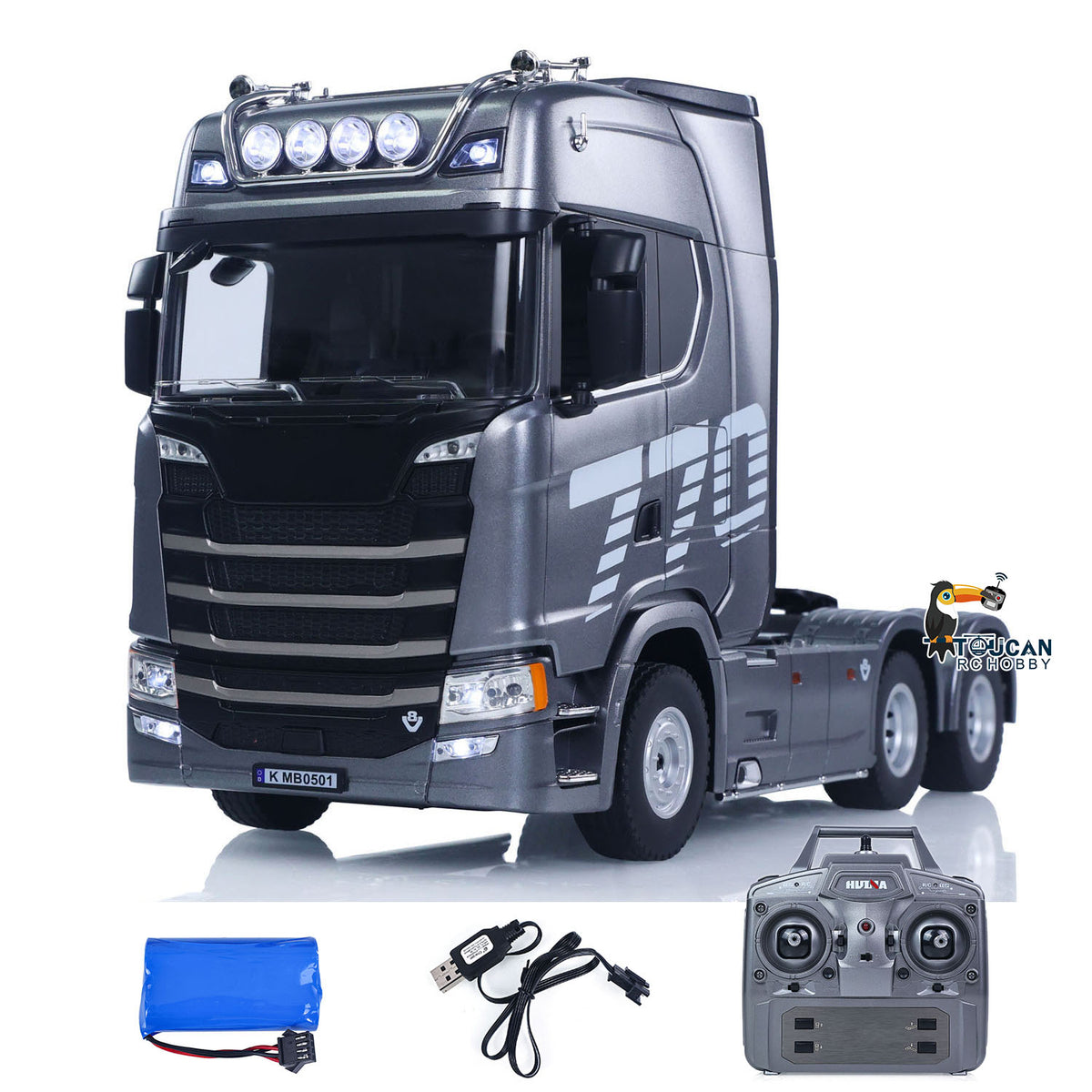 TOUCAN RC HOBBY US Stock HUINA 1501PRO 6X4 Electric 1/18 Remote Control Tractor Truck RC Lorry Vehicle Light Sound Effect Battery
