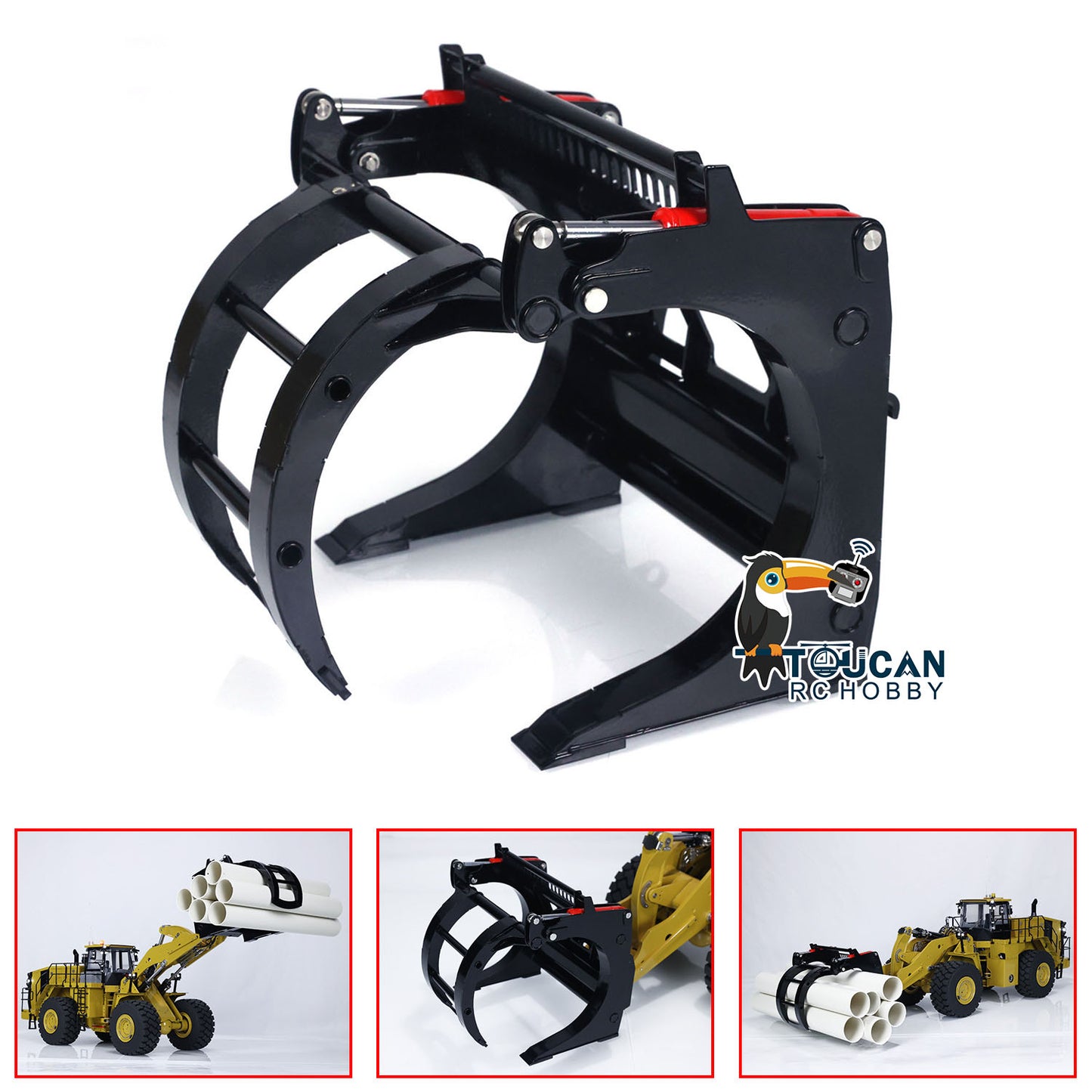 Kabolite Metal Bucket/ Clamp/Quick Connector/Tyre Chain for 1/14 RC Hydraulic Loader K988-100S Parts for Model Enthusiast