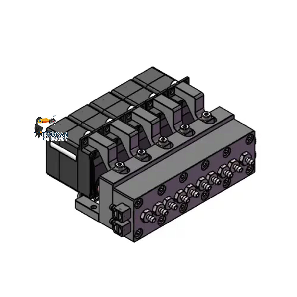 TOUCAN RC HOBBY 1CH 2CH 3CH 4CH 5CH Metal Directional Valve W/ Servo Spare Part for 1/14 RC Excavator Loader forklift Radio Controlled Truck Model