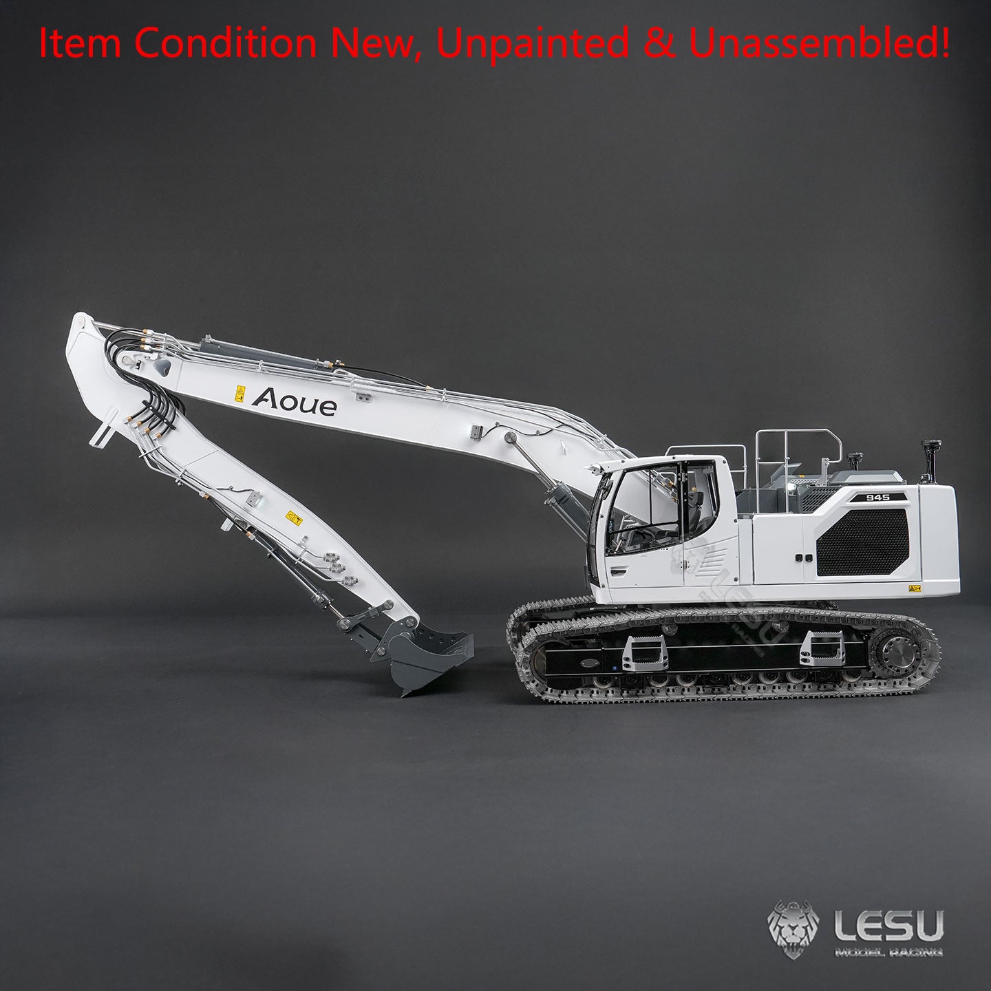LESU AOUE LR945 KIT Unit 1/14 RC Hydraulic Long-reach Excavator CNC Extended Arm Digger Model Light 7CH Valve 4MPa Pump LCD