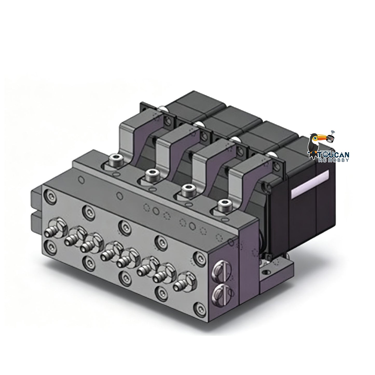 TOUCAN RC HOBBY 1CH 2CH 3CH 4CH 5CH Metal Directional Valve W/ Servo Spare Part for 1/14 RC Excavator Loader forklift Radio Controlled Truck Model