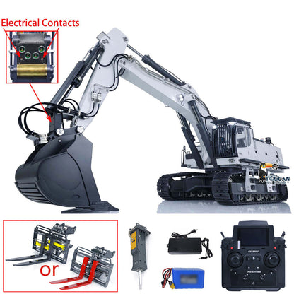 Kabolite K970 100S Pro 1/14 RC Excavator Metal Hydraulic Digger Model Remote Control Construction Vehicle Light Sound Paladin PL18EV Lite Radio Smoking GPS Sticker Battery