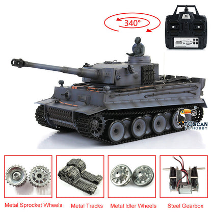 TOUCAN RC HOBBY Henglong 1/16 TK7.0 Promotion German Tiger I RTR RC Tank 3818 Infrared Combat BB Smoke Sounds Lights Metal Gearbox Tracks Sprockets Idlers Wheels