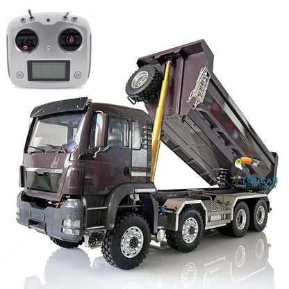 LESU 1/14 8*8 MAN TGS RC Dumper Truck Hydraulic Remote Controlled Painted Tipper Cars W/ Sound Light System Servo ESC Motor