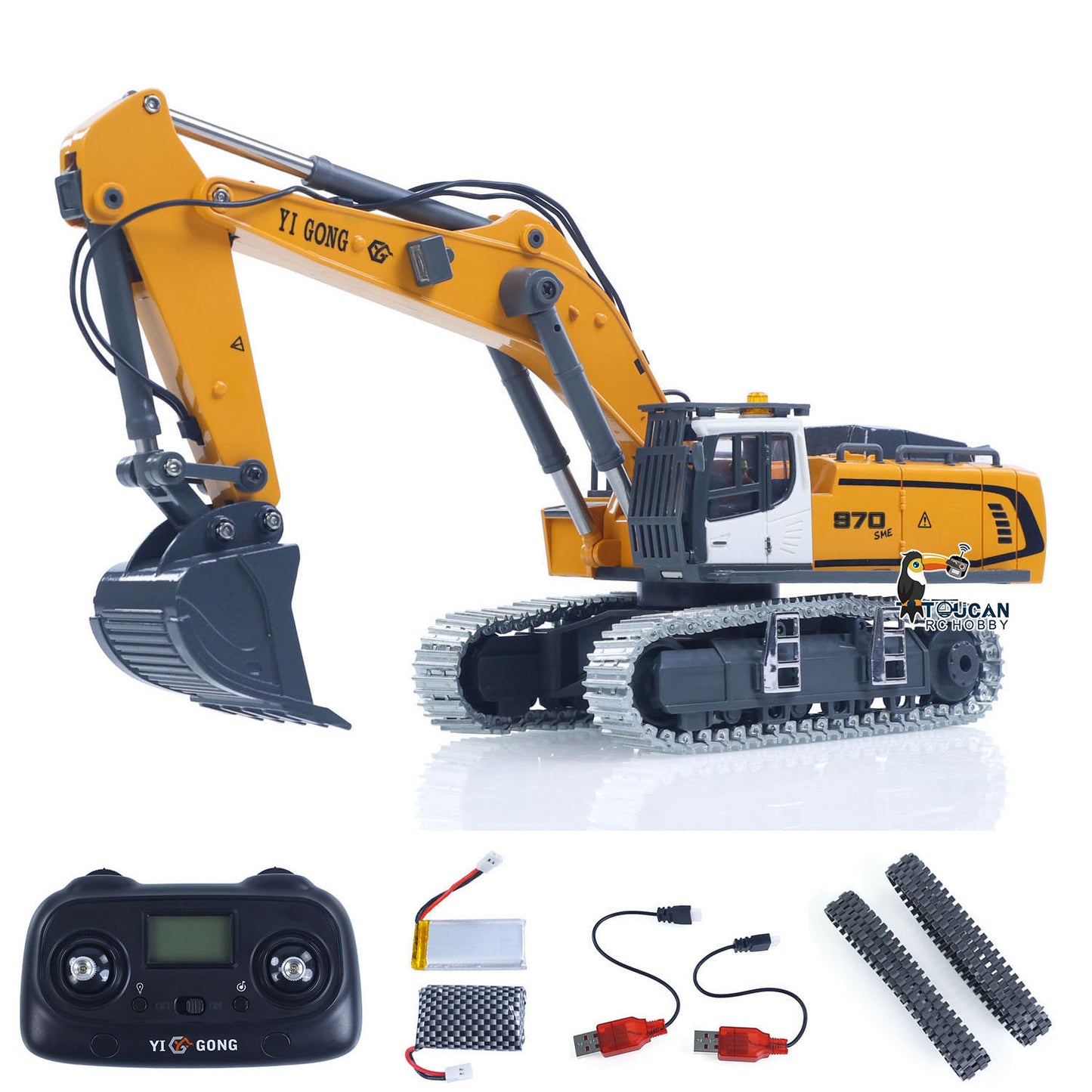 Fast Free Shipping 1/50 RC Excavator K970 Engineering Vehicle Remote Control Electric Lifting Digger Metal Bucket Tracks Light Sound RTR Battery