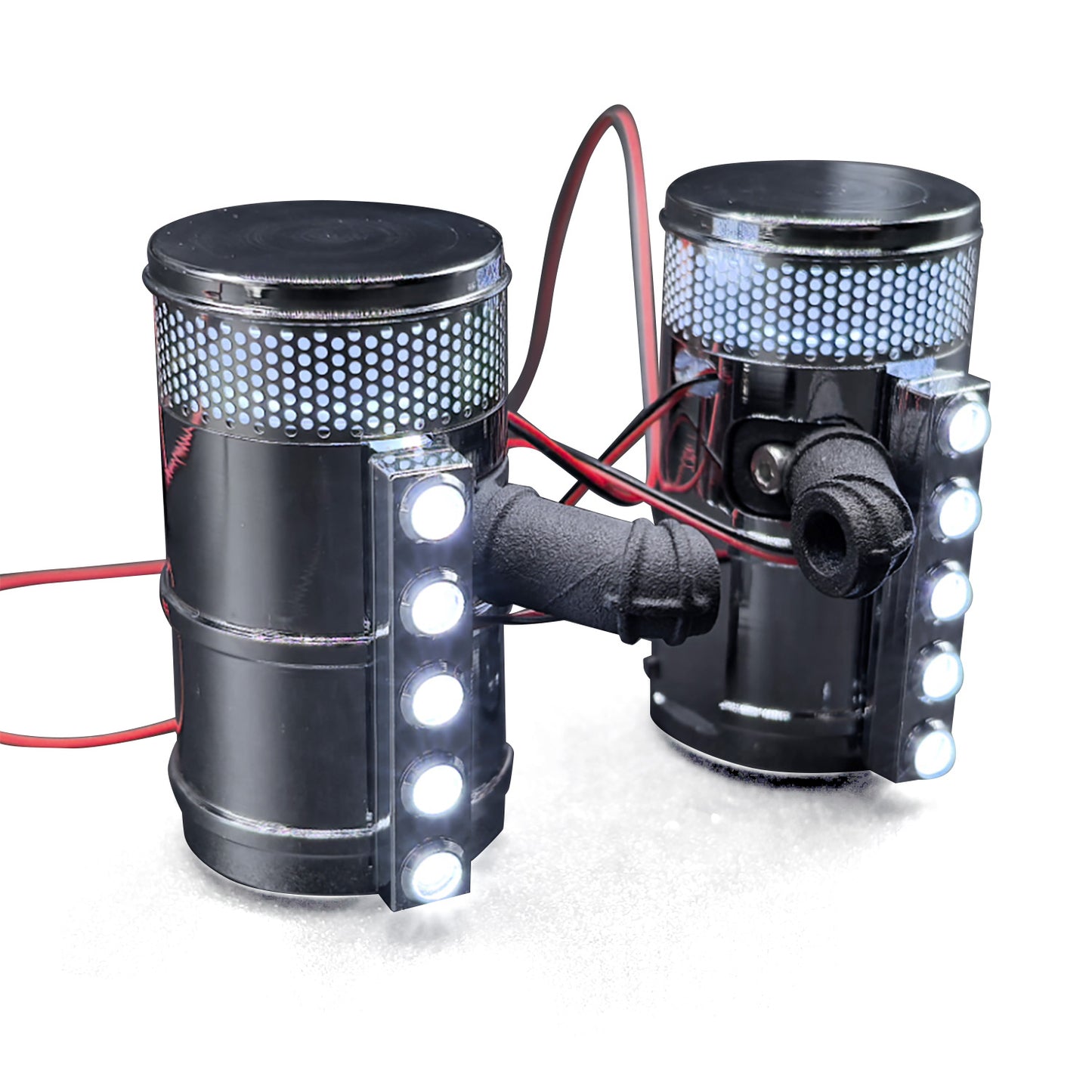 1Pair Metal Air Filter Weather Guard for DIY 1/14 TAMIYA 56344 56301 Remote Control Tractor Truck RC Lorry Vehicle King Hauler