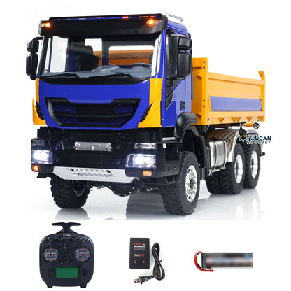 LESU A0009 1/14 Metal 6x6 RC Hydraulic Dump Truck with FlySky I6S Radio Controller 3 Speed Transmission for Model Enthusiast