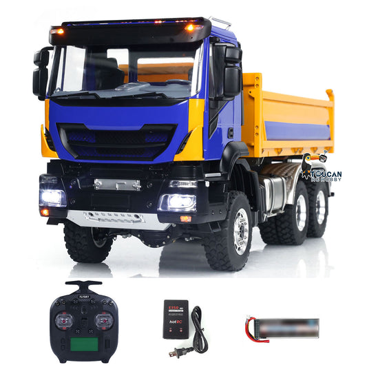 TOUCAN RC HOBBY LESU A0009 1/14 Metal 6x6 RC Hydraulic Dump Truck with FlySky I6S Radio Controller 3 Speed Transmission for Model Enthusiast