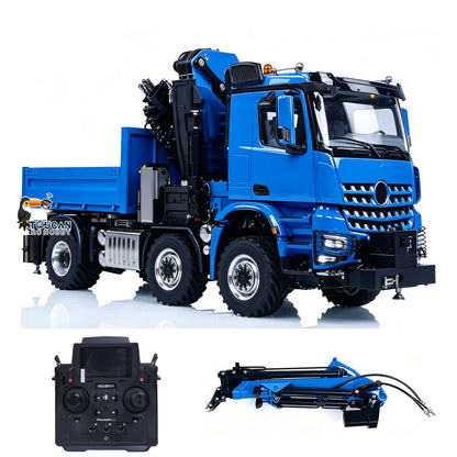 4151AK 1/14 Metal RC Agriculture Tractor Truck 6x6 Farm Lorry Hydraulic Crane Fly Jib Arm 3-Speed Gearbox Sound for Model Collector