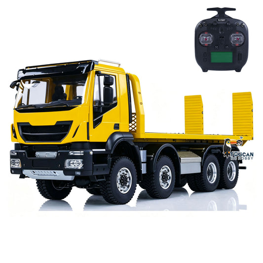 1/14 8x8 RC Hydraulic Equipment Remote Control Rescue Vehicles Wrecker Truck Sounds Lights Assembled Painted Hobby Model DIY